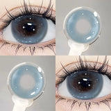 Qfdian  2PC Beauty Colored Contacts special Shiny Glitter Eye Makeup Contact Lens Black Gray Blue Brown Red Soft Contact Lens