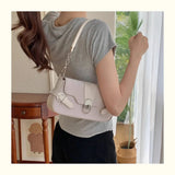 Qfdian Fashion Women Sweet Kawaii Top-Handle Bags Korean All Match Fairy Shoulder Underarm Bag Office Lady Elegant Purses and Handbags