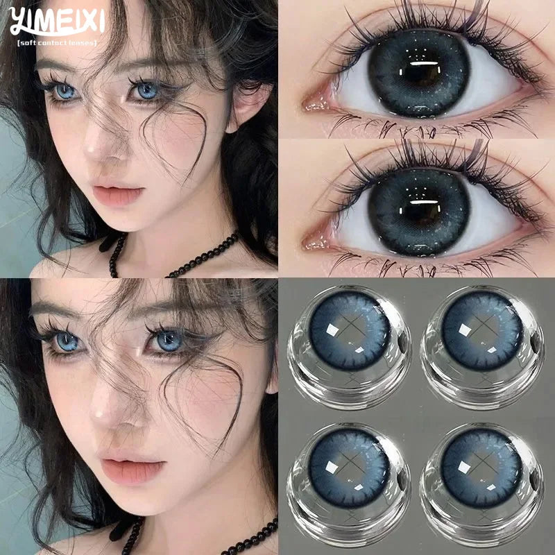 YIMEIXI 1 Pair Colored Contact Lenses for Eyes Prescription 0~-8.00 Myopia Lenses High Quality Fashion Lenses Korea Beauty Pupil