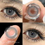 Qfdian  Color Contact Lenses for Eyes 1 Pair Gray Fashion Cosmetic Lenses Green Pupils Gray Natural Eye Contacts Women Eye Lens