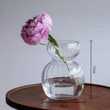 Qfdian  European Style Simple Transparent Glass Vase Hydroponic Flower Vase Dining Table Decoration Nordic Living Room Home Decoration