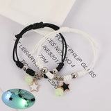 2PC/Set Luminous Star Couple Bracelet Moon Heart Bracelet Creative Adjustable Lover Charm Bracelet Friendship Jewelry Gifts