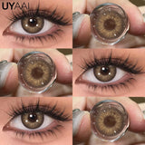 Qfdian 1 Pair Color Contact Lenses for Eyes Cosmetics Blue Contact Lenses Brown High Quality Natural Contact Lenses Gray Lenses