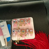 Qfdian 10Pcs High Quality Handmade Press on Nails New Chinese Style Ancient Style  Chinese Style Pure Hand-painted High-end Feeling