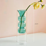 Qfdian Double Wall Glass Vase Art Decorations Flower Plant Container Vase Home Decor Accessories Desktop Crafts Terrarium Decoration