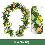 Qfdian  Spring Eggs Easter Eggs Wreath Rattan Creative Artificial Garland Hanging Pendants Front Door Porch Farmhouse Holiday Home Decor