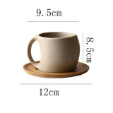 Qfdian Ceramic Coffee Cups and Saucers Simple Water Cup 220ml Breakfast Milk Oat Drink Mug Exquisite Afternoon Tea Coffee Cup Birthday