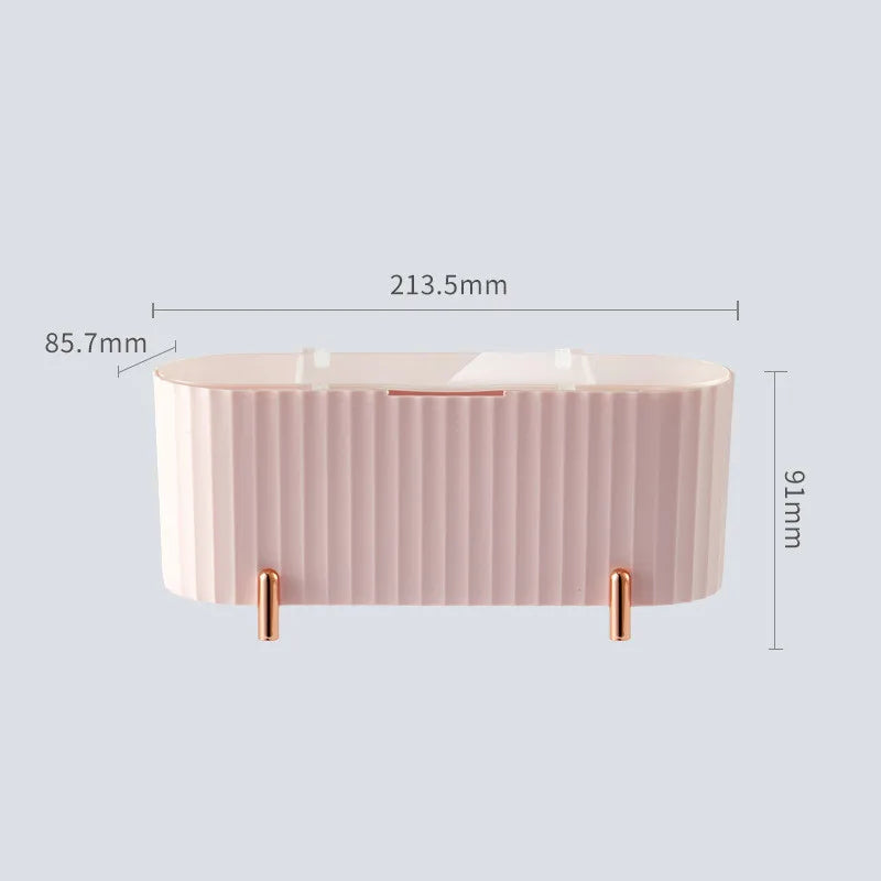 Qfdian Desktop Cosmetics Storage Box Dust-proof Makeup Organizer For Cotton Pads Swabs Beauty Egg Holder Bathroom Jewelry Organizer