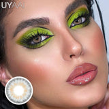 Qfdian 1 Pair Colored Contact Lenses for Eyes Natural Brown Lenses Beauty Lenses Gray Lenses Eye Contact for Woman Quality Lens