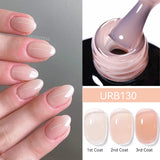 Qfdian 7ml Crystal Jelly Nude Rubber Base Gel Transparent Semi-permanent Varnish UV LED Construction Gel Nail Art Manicure