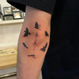 Qfdian  Crow Pilgrimage Herbal Juice Temporary Tattoos Durable Waterproof Fake Tattoo Sticker for Woman Man Realistic Body Art Tatoo