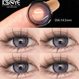 Qfdian 2Pcs Blue Color Contact Lenses with Myopia Diopter High Quality Eye Contacts Beauty Pupil Makeup Yearly Use Fast Shipping