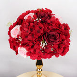 Qfdian  30CM Artificial Flower Table Centerpiece Wreath Party Wedding Backdrop Decor Road Lead Floral Ball Rose Hydrangea Gypsophila