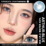 Qfdian  1pair New ARTHUR Color Contact Lenses for Eyes Green Eye Lenses Gray Contacts Fashion Cosmetic Pupils Yearly Color Eyes