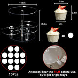 Qfdian  4-Tier Acrylic Paper Cup Holder with Led 灯, Colorful Round Paper Cup Holder, Birthday Anniversary, Wedding Party Decoration