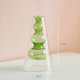 Qfdian Nordic Modern Double Wall Vase Creative Hydroponic Transparent Glass Vase Living Room Desktop Decor Art Ornament Home Decor