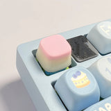 Qfdian DIY Transparent Jelly Pudding Keycap Personalized Cross Shaft Mechanical Keyboard Key Caps Original Dripping 1Pc