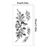 Qfdian  Waist Totem Waterproof Temporary Tattoo Sticker Black Line Flowers Rose Lily Peony Body Art Arm Fake Tattoos Sleeve Women Men