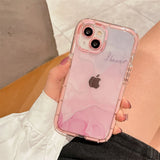 Qfdian Super Shockproof Gradient Marble Bumper Phone Case For iPhone 14 11 12 13 15 Pro XS Max X XR Clear Soft Silicone Back Cover Case