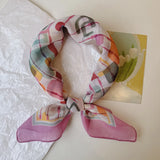 Qfdian  Printed fresh and sweet childlike style small square scarf for women spring and autumn new neck scarf sun protection scarf