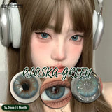 Qfdian 1 Pair Colored Contact Lenses for Eyes Natural Fashion Lenses Gray Beauty Pupils Blue Eye Lenses Cosmetics Soft Lenses