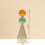 Qfdian  European Style Multicolour Glass Creative Double-layer Glass Transparent Vase Hydroponics Flower Pot Home Desk Decoration