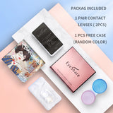 Qfdian Color Contact Lenses for Eyes 2pcs Blue Eye Lenses Green Lenses Beautiful Pupil Yearly Makeup Cosmetic Eye Contact Lens