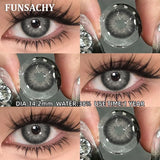 Qfdian  2pcs Black Series Color Contact Lenses Natural Gray Eye Lens Beautiful Pupils Yearly Fashion Brown Softlens Cosmetics