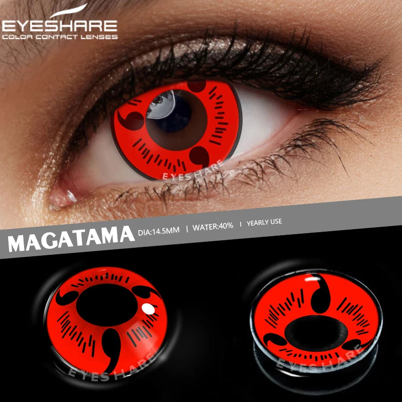 EYESHARE Color Contact Lenses for Eyes Sasuke Series Cosplay Pupils Makeup for Halloween Colored Contact Lenses Eyes Beauty