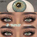 Qfdian  1 Pair Fashion Lenses Colored Contact Lenses for Eyes Beauty Green Eyes Lenses Natural  Brown Lens Grey Lens