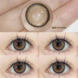 YIMEIXI 2pcs Myopia Color Contact Lenses for Eyes with Myopia Black Large Diameter Lens Circular Lens Beauty Pupil