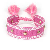 Qfdian Hand Woven Bracelets Adjustable Studded Stars Bracelet Fashion Jewelry Gifts