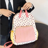 Qfdian  Japanese Kawaii Cute Strawberry Print Backpack Sweet Y2k Fashion Schoolbags Preppy Contrast Color Backpacks for Women Students