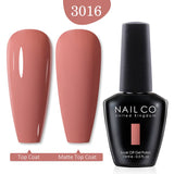 Qfdian  15ml UV Gel Nail Polish Semi Permanent Gel Varnish Enamel Brown Nail Gel Design Red Nails Art Nude Color Glitter Manicure
