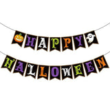 Qfdian  Halloween Decorations - Happy Halloween Banner HALLOWEEN Party Decorations for Indoor Outdoor - Trunk or Treat Backdrop Garland