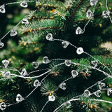 Qfdian  Crystal Christmas Tree Garlands Strands Clear Ice Wire Hanging Acrylic Diamond Bead Christmas Wedding Party Ornament Decorations