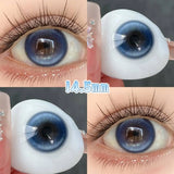Qfdian  2pc New！Natural Blue Cosmetic Eye Lenses Brown Colored Contact Lenses Beauty Pink Lens Black Big Eye Lens violet Lens