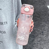 Qfdian  500/600ML Large Capacity Plastic Straw Water Bottles For School Sports Water Bottle BPA Free Portable Leak-proof Drinkware Cup