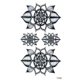 Qfdian  Black Rose  Flower Waterproof Temporary Tattoos Men ECG Body Art Bird Fake Tatoo Sleeves Crown Flash Tattoo Stickers