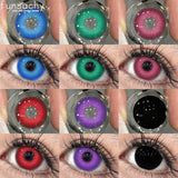 Qfdian  NEW FROYA Colored Contact Lenses Colorful Cosplay Eye Contact Lens for Halloween Purple Eye Lens Pink Anime Cosplay Len