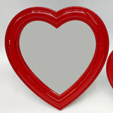 Qfdian  Cute Heart-shaped Makeup Mirror Room Decoration Wall Mounted Desktop Vanity Mirror Set Up Props for Photography Home Decoration
