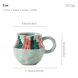 Qfdian  Japanese-style Mug Ceramics Retro Hand-drawn Coffee Cups Outdoor Restaurant Latte Cups Hand Punch Home Kitchen Office Cups Gifts