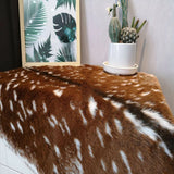 Qfdian  Sika Deer Skin Area Floor Rug Imitation Animal Skin Pelt Shape Handmade  Velvet Imitation Carpert
