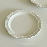Qfdian  French Relief Ceramic Plate Vintage Ceramic Dishes High-end Dining Dishes Dessert Western Cuisine Plate Serving Plates Tableware