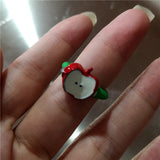 Qfdian Korean Fashion Cute Heart apple Star Geometric Open Metal Ring For Women Y2K Gothic Creative Charm Grunge Jewelry Accessories