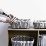 Qfdian  Woven Basket Cotton Rope Storage  Sundries Clothing Cosmetic Organizer Book Toy Desktop Storages Nordic Style Home Decor