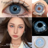 Qfdian  1 Pair Big Eyes Colored Contact Lenses Natural Brown Eyes Lens Gray Pupils Eyes Makeup Korean Style Contact Yearly Use
