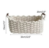 Qfdian  Woven Basket Cotton Rope Storage  Sundries Clothing Cosmetic Organizer Book Toy Desktop Storages Nordic Style Home Decor