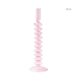 Qfdian Taper Candle Holders Glass Candlesticks for Home Wedding Table Decoration Glass Vase Table Bookshelf Candles Stand