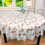Qfdian  New Round Dining Table Cloth Waterproof Oil-proof and Scalding-proof Leave-in Printed Tablecloth Lace Home Living Room Thickened
